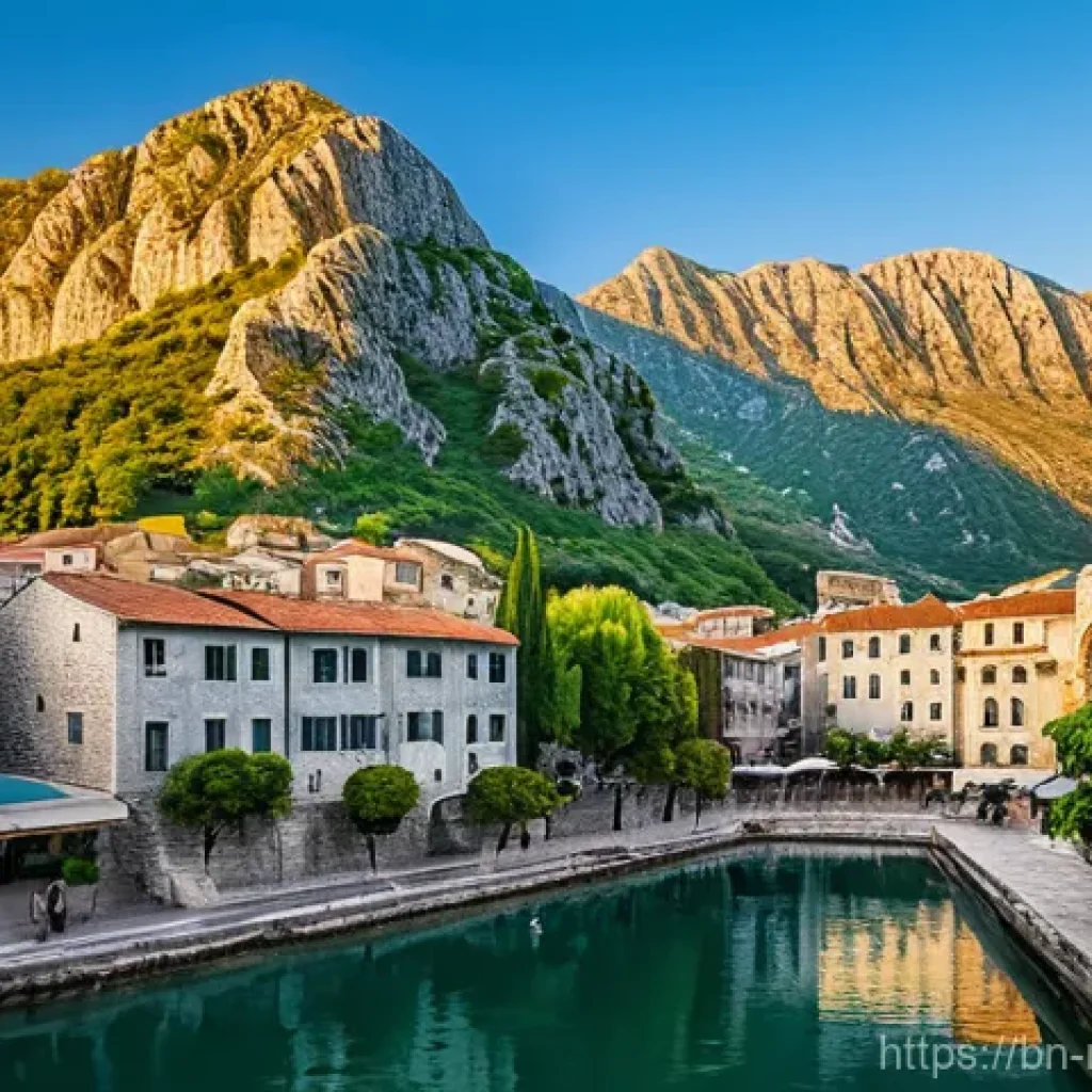 몬테네그로 전통 건축 양식 - **Kotor Old Town's Venetian Charm and Walls:**
    "A captivating panoramic view of Kotor's ancient ...