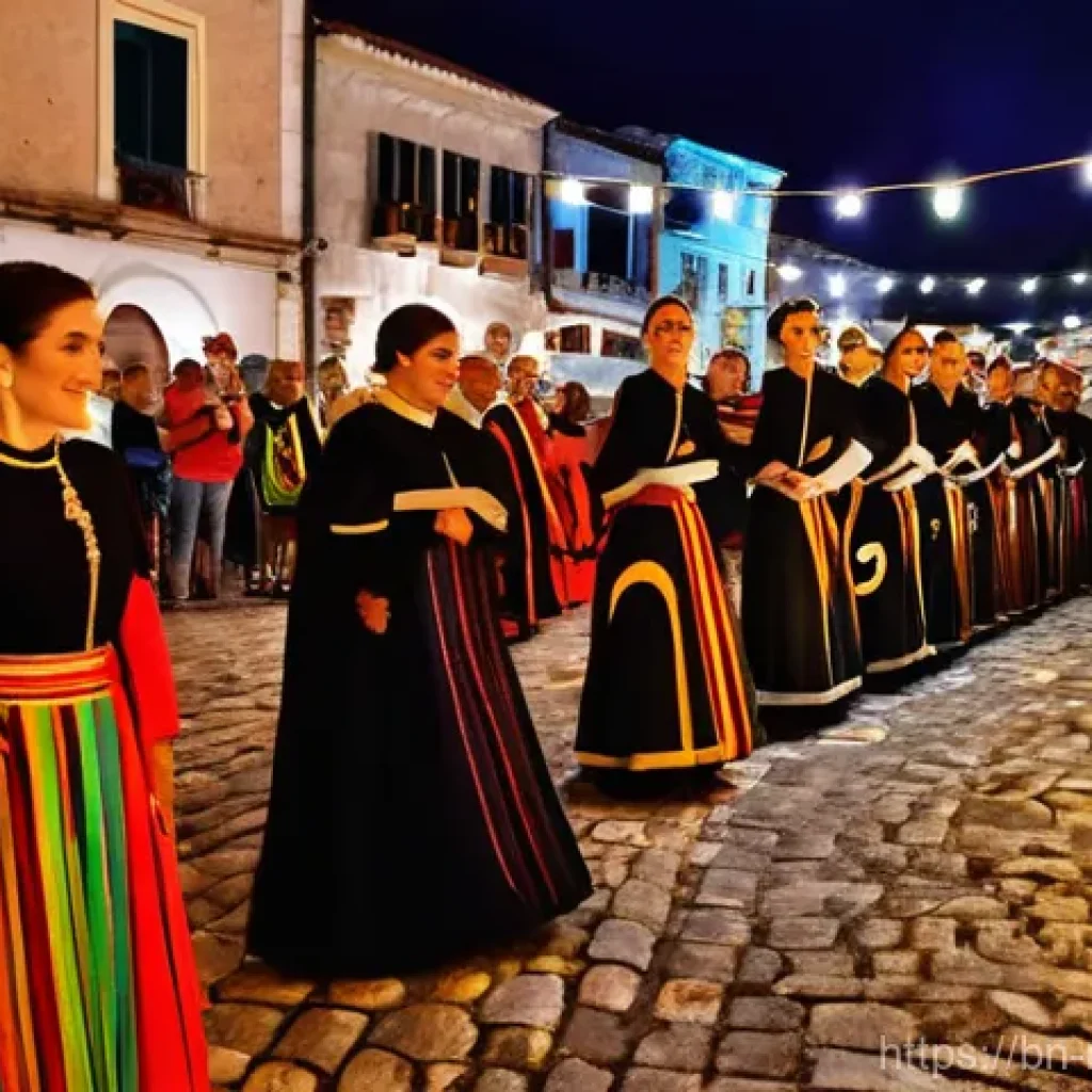 부드바 여름 축제 - **A Vibrant Evening in Budva Old Town during the Summer Festival**
    An energetic and culturally r...